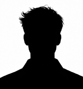 silhouette eines Mannes in Frontalansicht